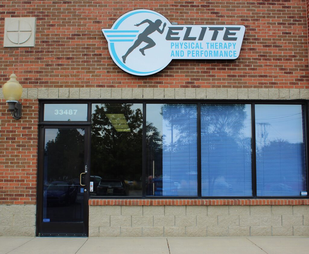 Elite Physical Therapy and Performance front door in Clinton Township, MI.