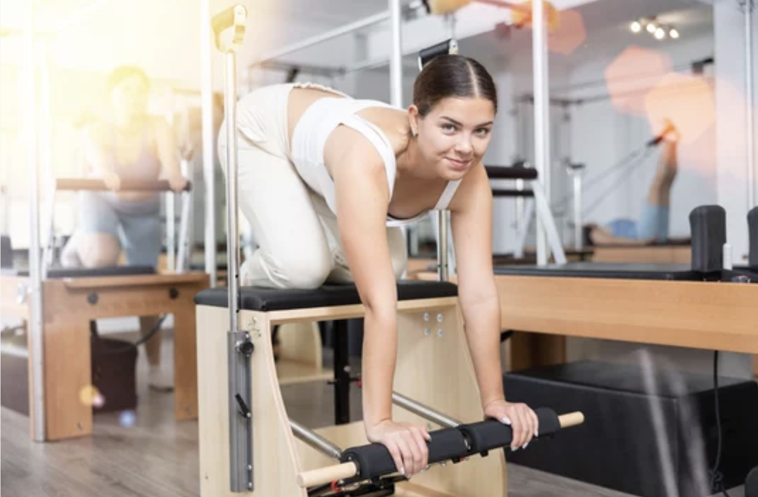 A woman is going through sports performance and recovery sessions at Elite Physical Therapy and Performance.